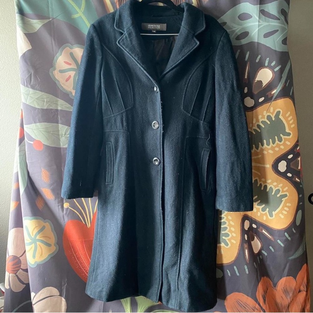 Kenneth Cole Wool Trench Vintage Coat